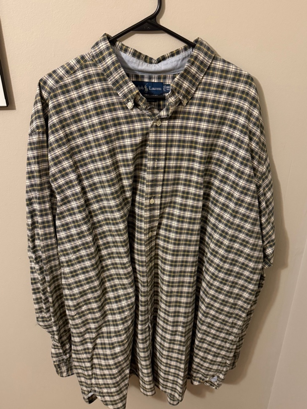 Ralph Lauren Green Navy Yellow Plaid Button-Down Shirt